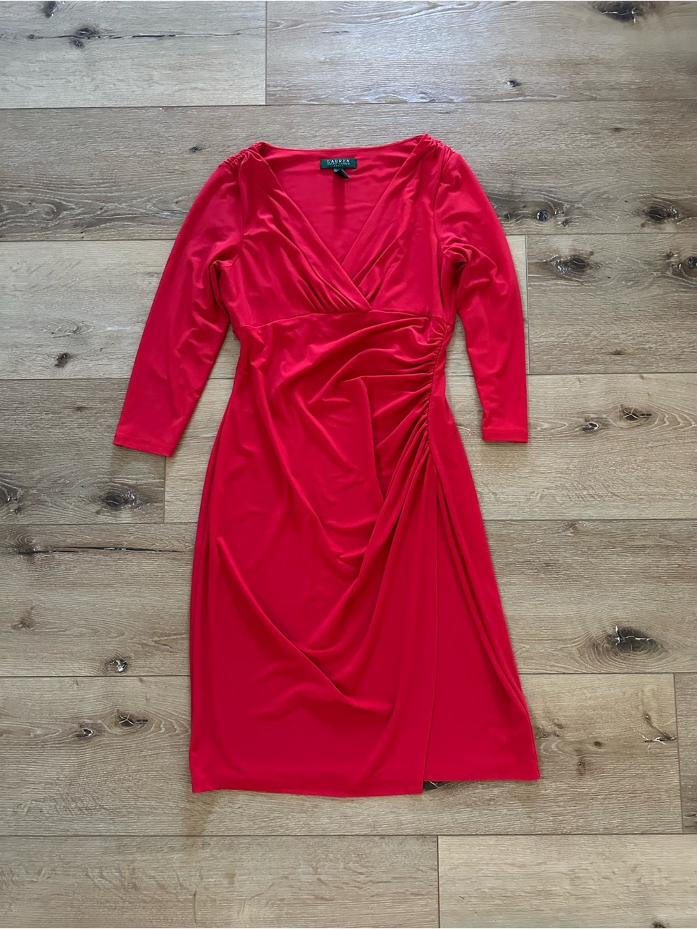 Lauren Ralph Lauren Red Faux Wrap Dress | Size 6